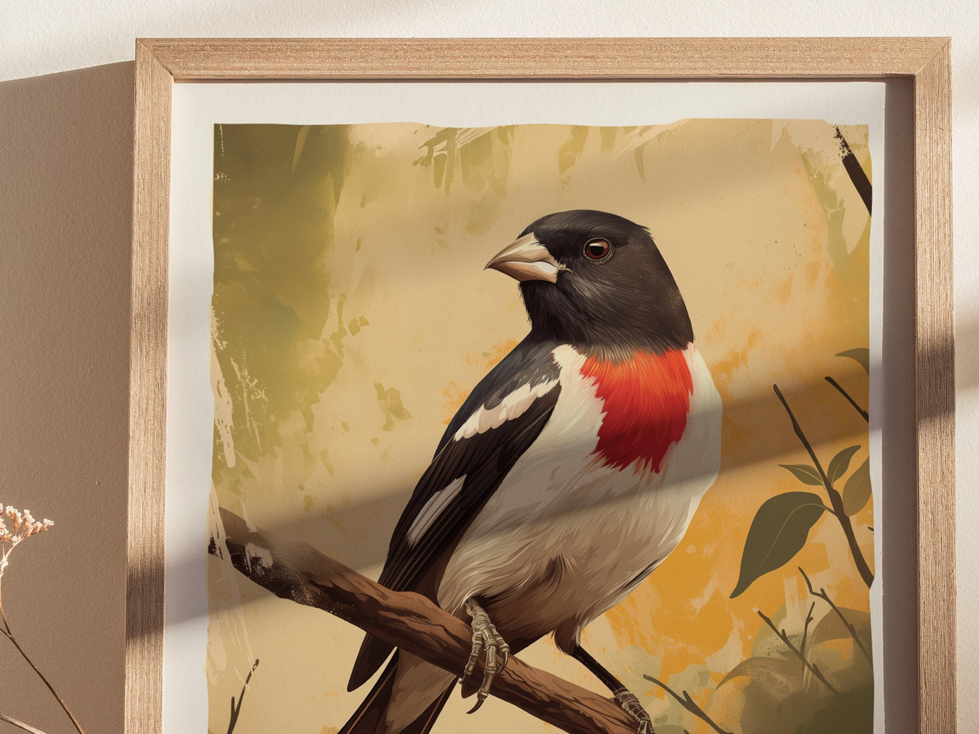 Rose-breasted Grosbeak Art | Songbird Poster Gift for Birdwatchers