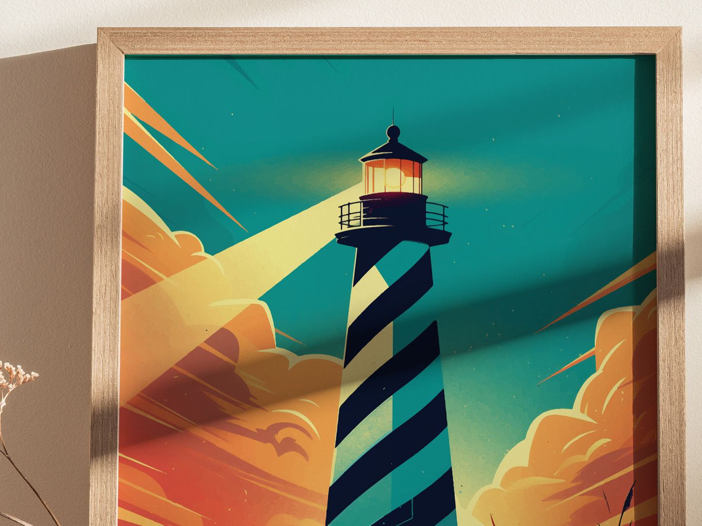 Cape Hatteras Lighthouse Poster | Outer Banks Coastal Beach Wall Art | Framed or Unframed