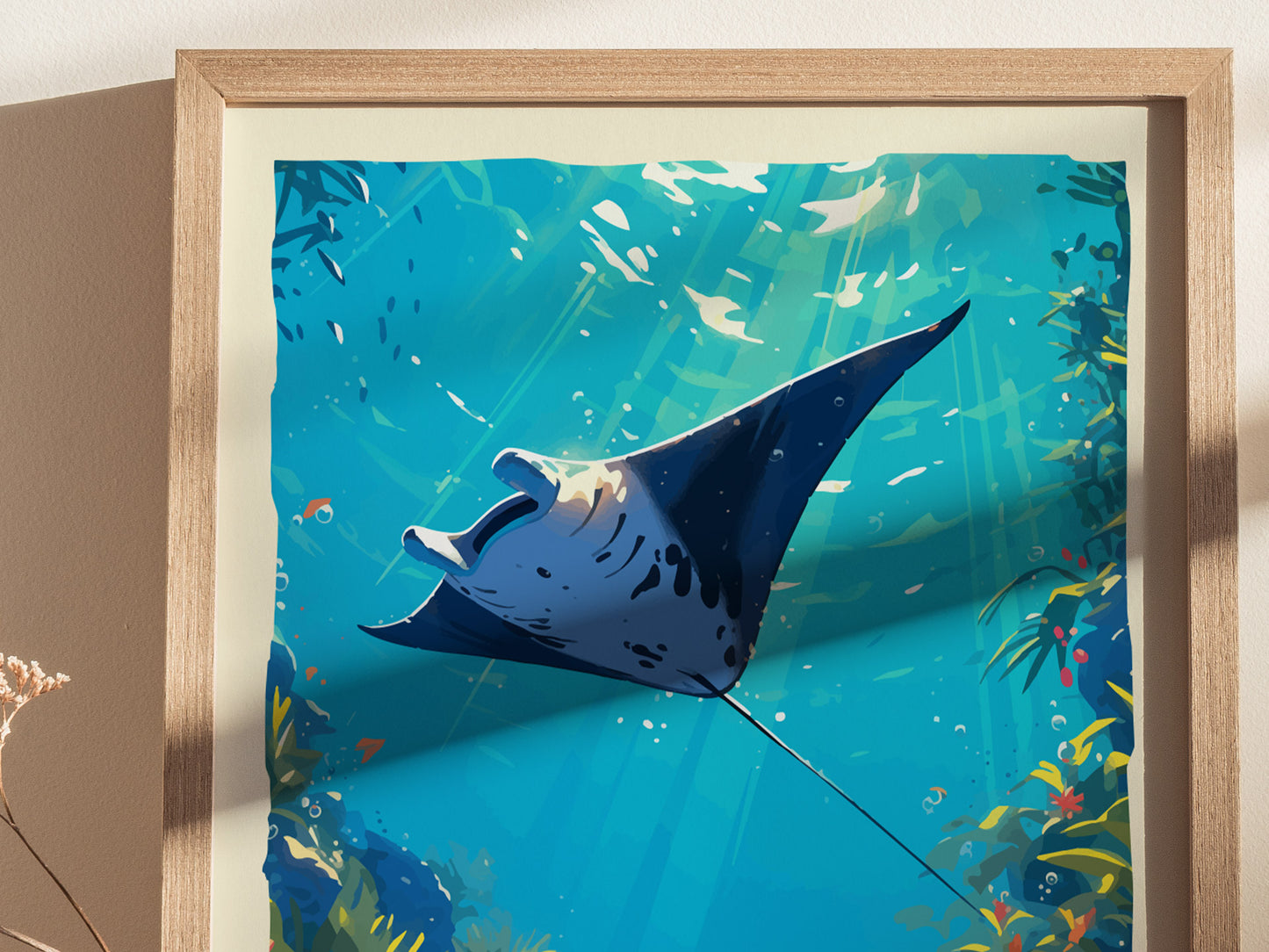 Hahalua Poster | Hawaii Manta Ray Dive Wall Art
