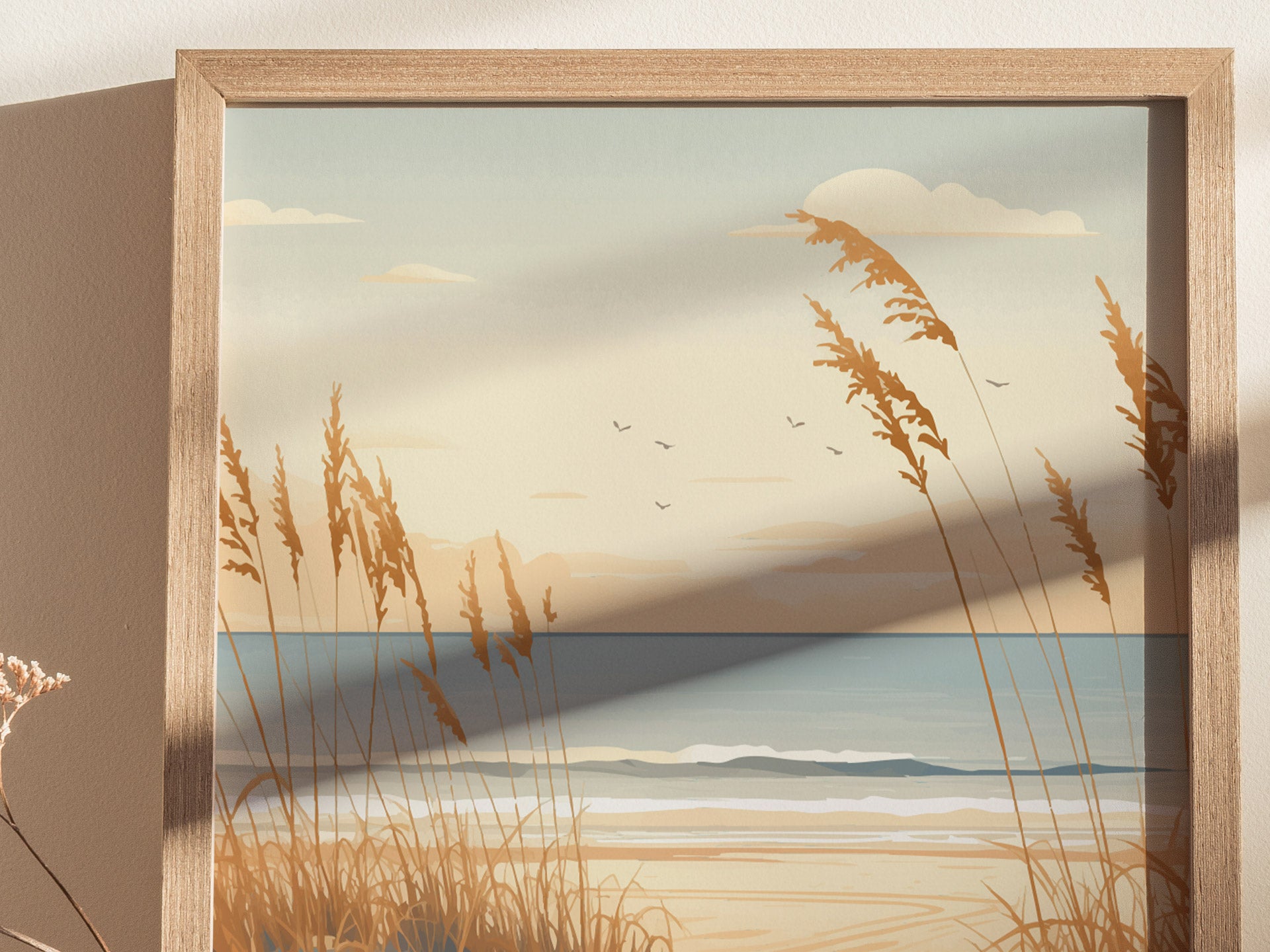 Sandbridge Poster | Virginia Beach Art | Coastal Dunes Sunrise VA Print