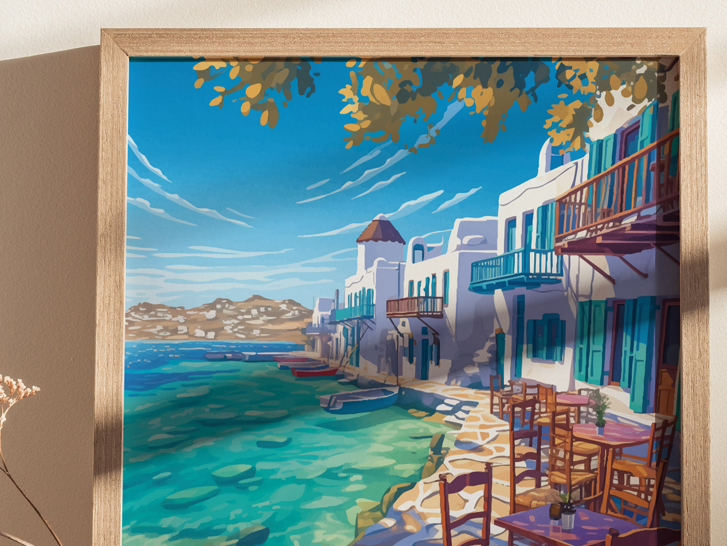 Little Venice Mykonos Poster | Greek Island Wall Art