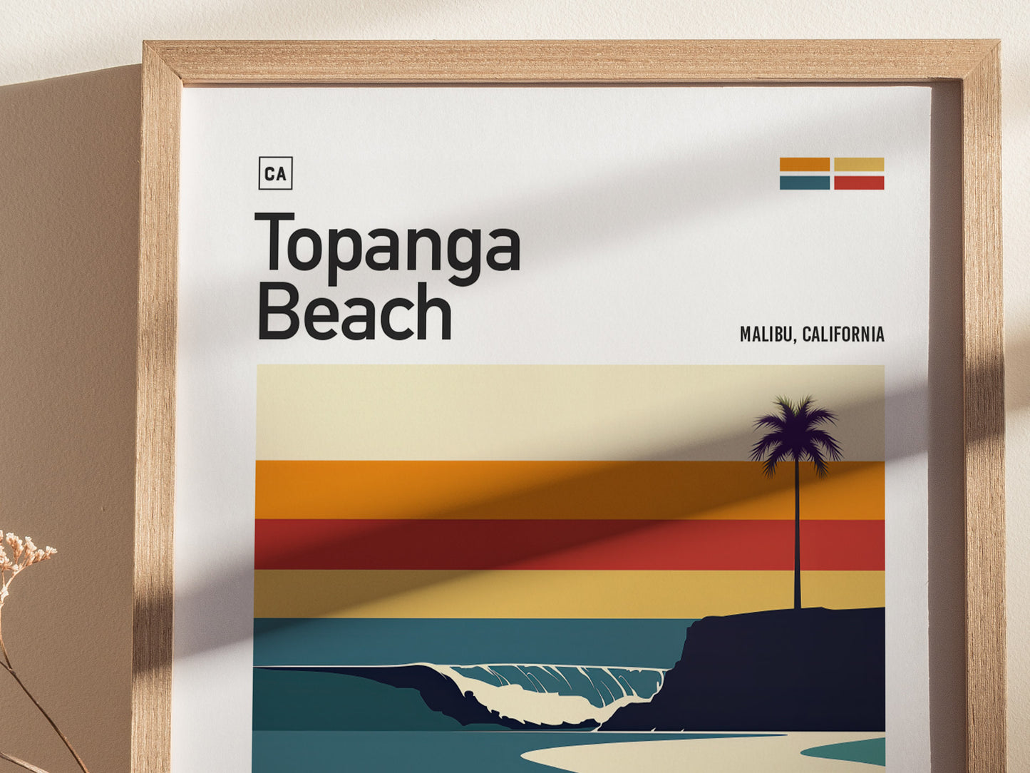 Topanga Beach Poster | Malibu Surf Spot Wall Art Print