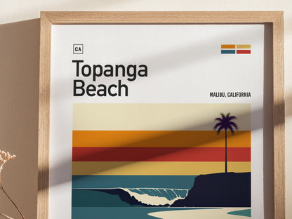 Topanga Beach Poster | Malibu Surf Spot Wall Art Print