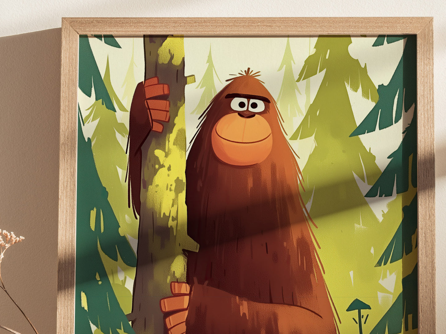 Sasquatch Poster for Kids | Cute Bigfoot Art for Children's Rooms