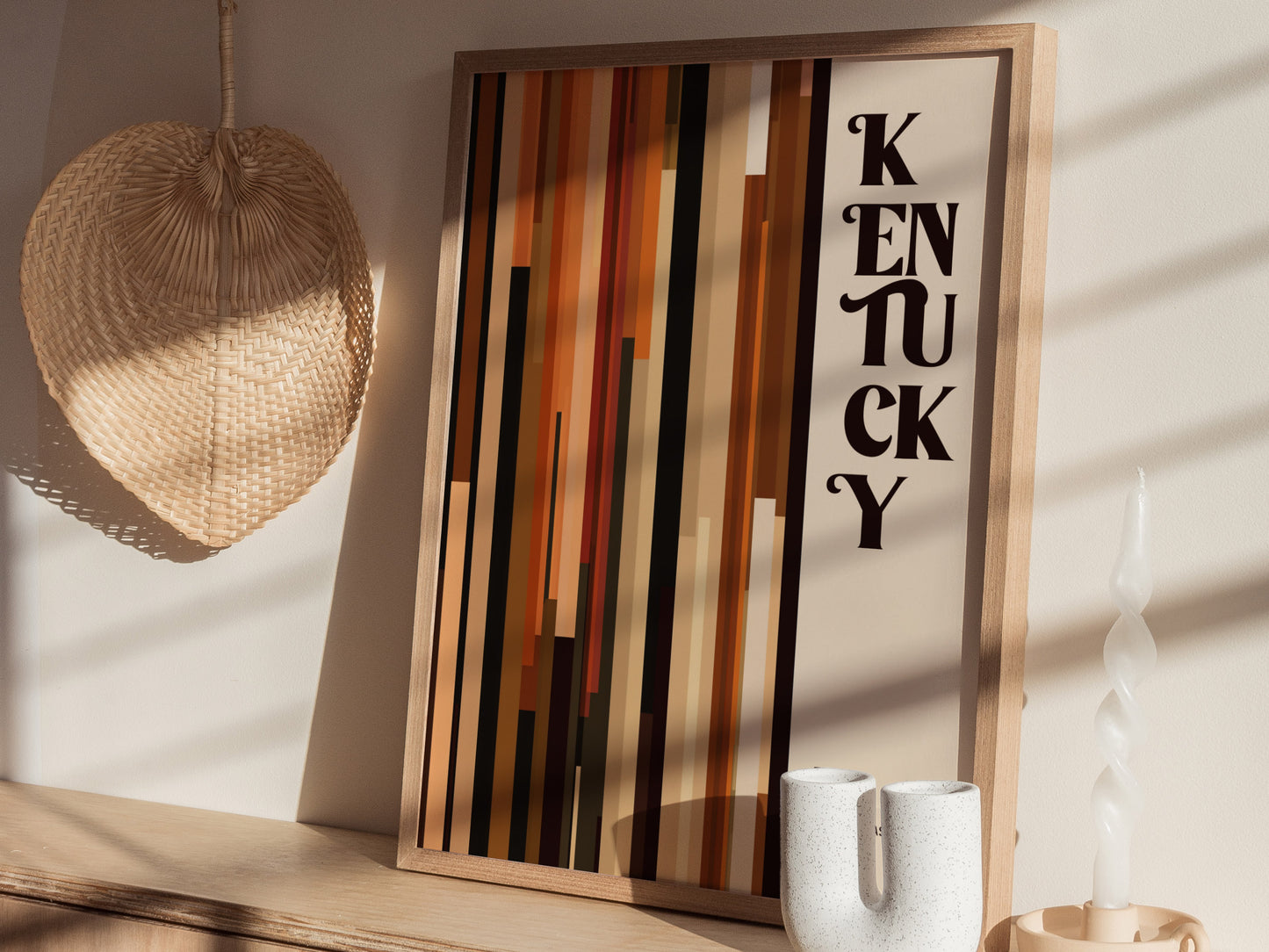 Kentucky The Bluegrass State Poster Abstract Bourbon Wall Art