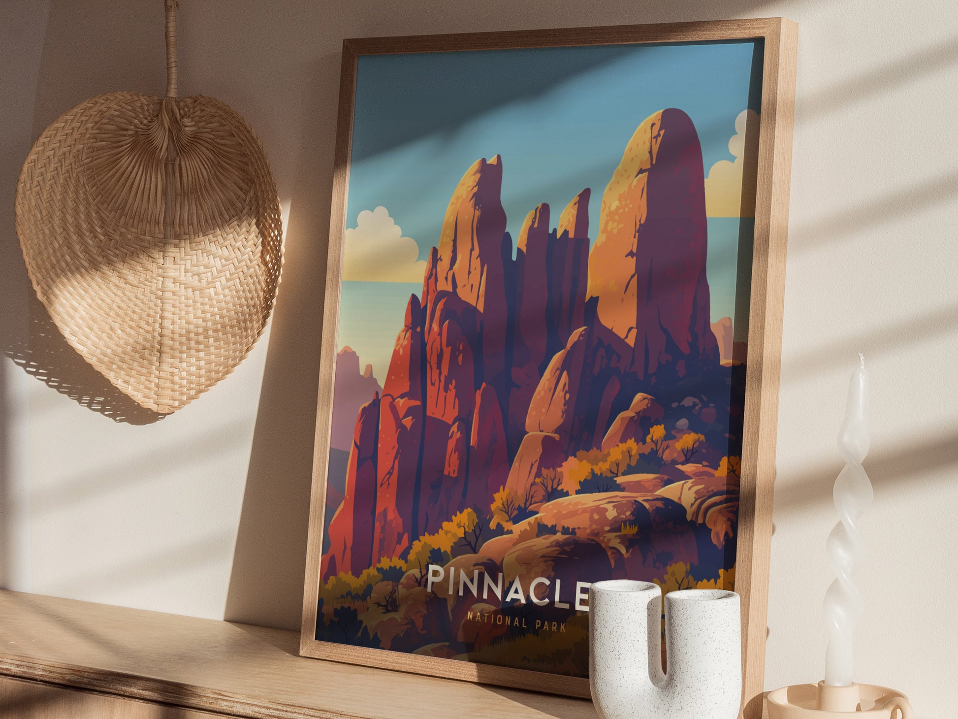 Pinnacles National Park Poster | California Rock Spires Wall Art