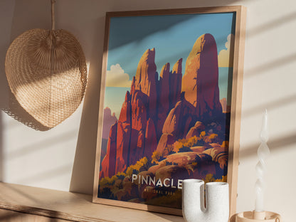 Pinnacles National Park Poster | California Rock Spires Wall Art