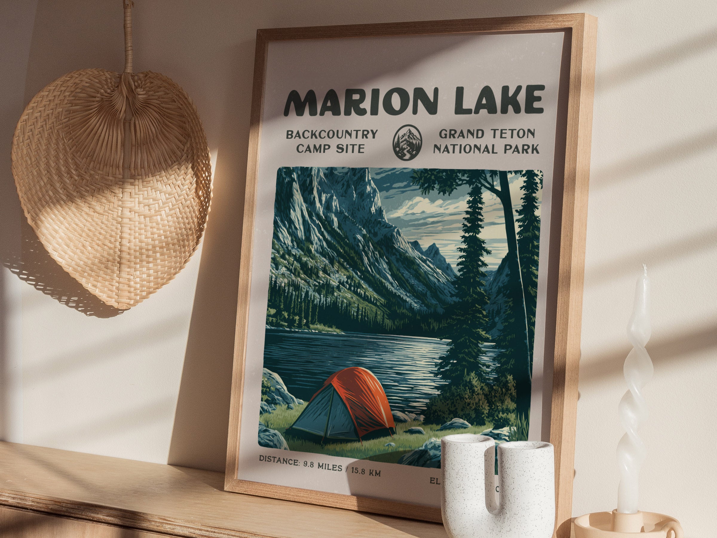 Marion Lake, Grand Teton Poster | Hiker Gift | Alpine Wilderness
