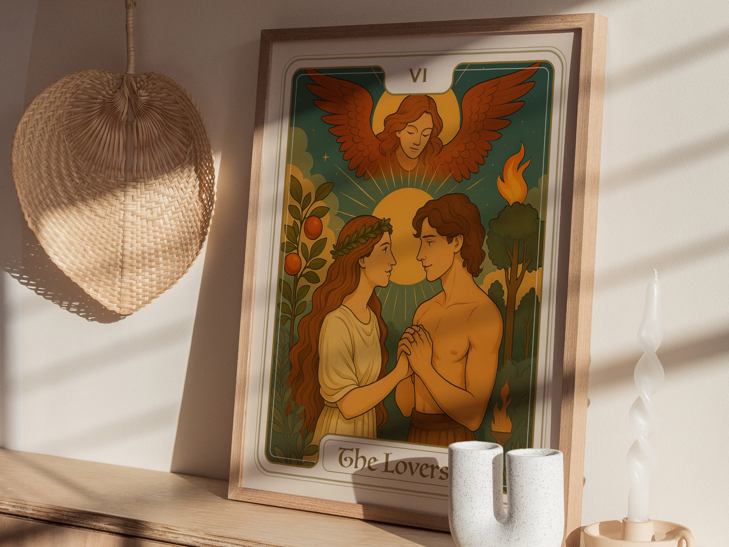 The Lovers Tarot Card Poster | Major Arcana Love Art Romantic Gift