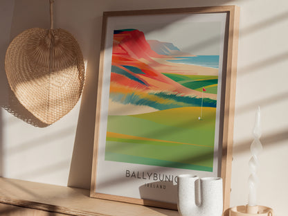 Ballybunion Matte Border Poster | Ireland Golf Course Print & Country Club Decor — styled in a modern interior