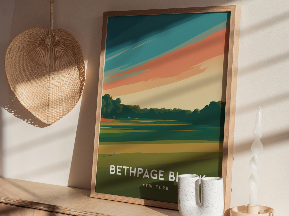 Bethpage Black, New York Poster | Championship Links Golfer Gift Wall Art — styled in a modern interior