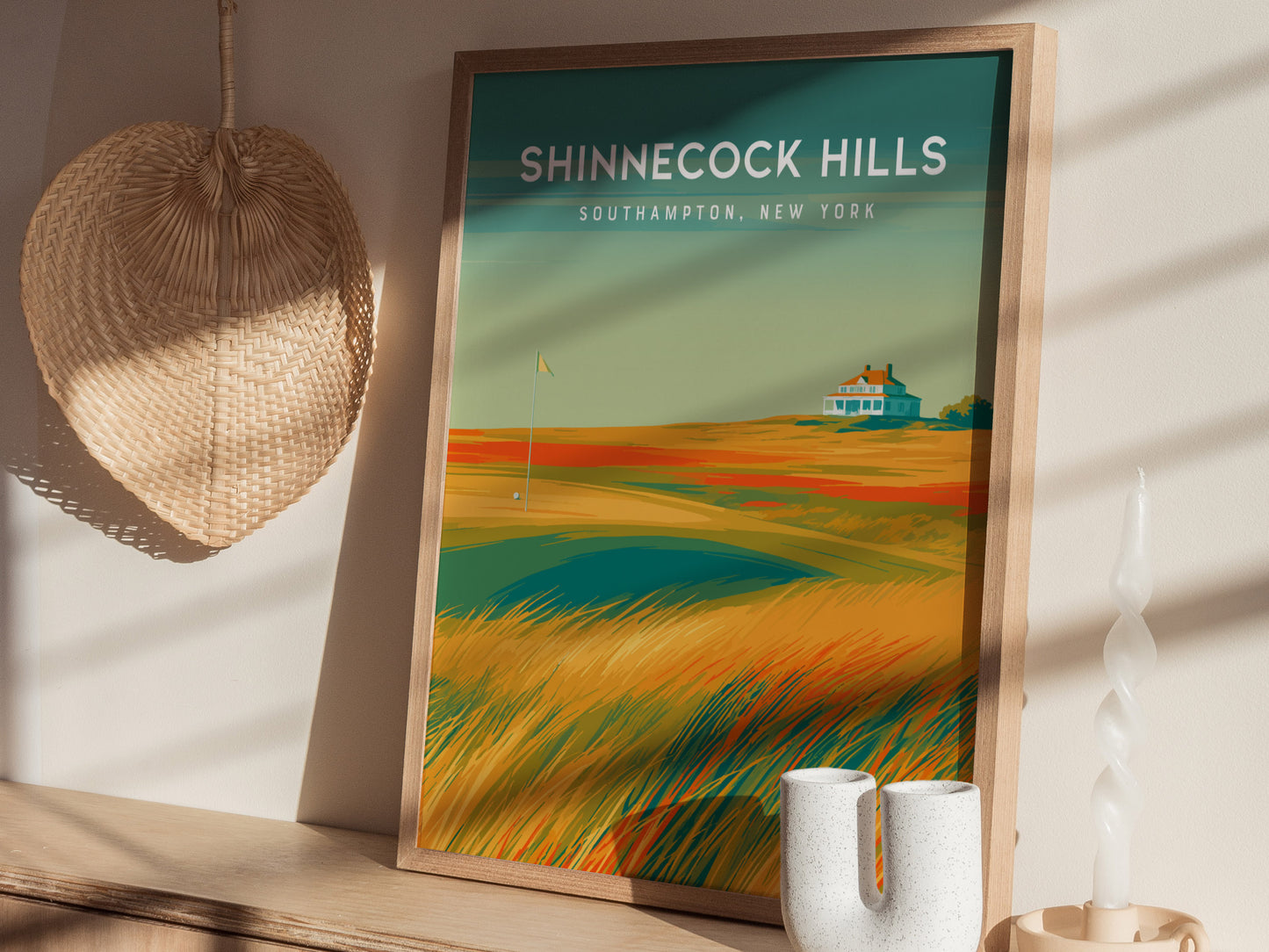 Shinnecock Hills, Southampton, New York Poster | Legendary Links Golf Course Print Wall Art — styled in a modern interior