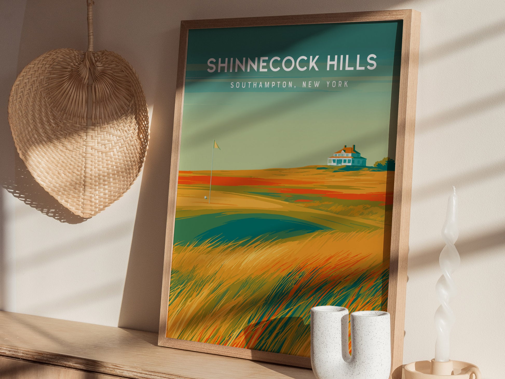 Shinnecock Hills, Southampton, New York Poster | Legendary Links Golf Course Print Wall Art — styled in a modern interior