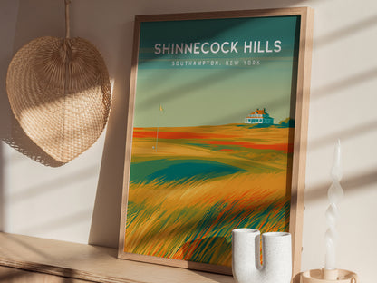 Shinnecock Hills, Southampton, New York Poster | Legendary Links Golf Course Print Wall Art — styled in a modern interior
