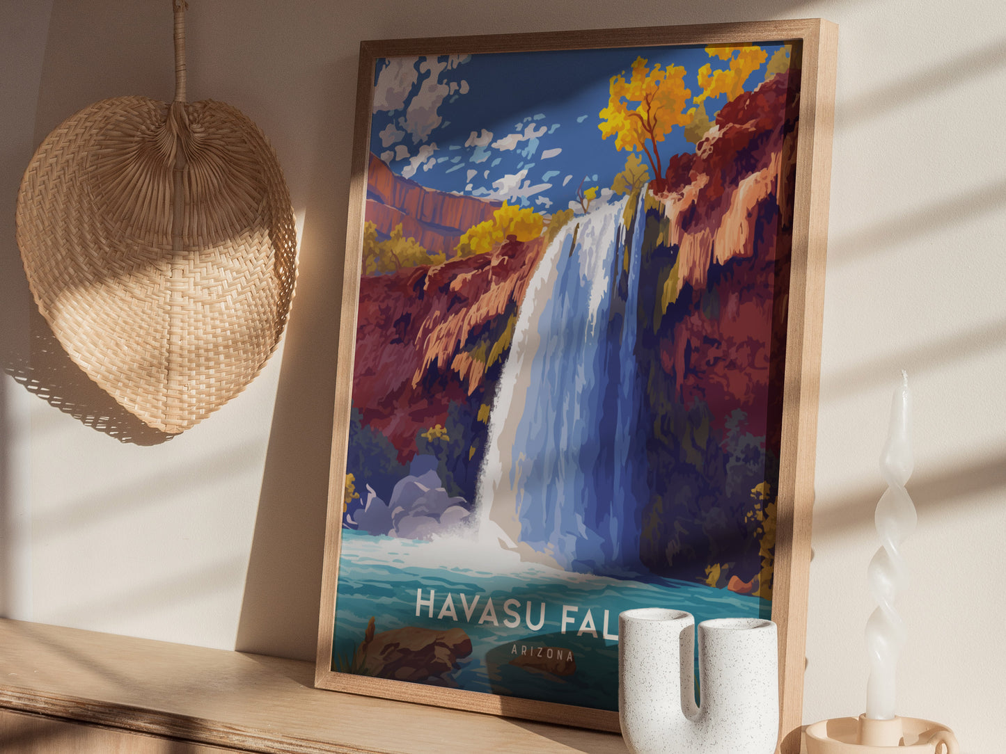 Havasu Falls Poster | Arizona Waterfall Nature Wall Art