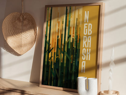 Nebraska Cornhusker State Poster | State Wall Art Print