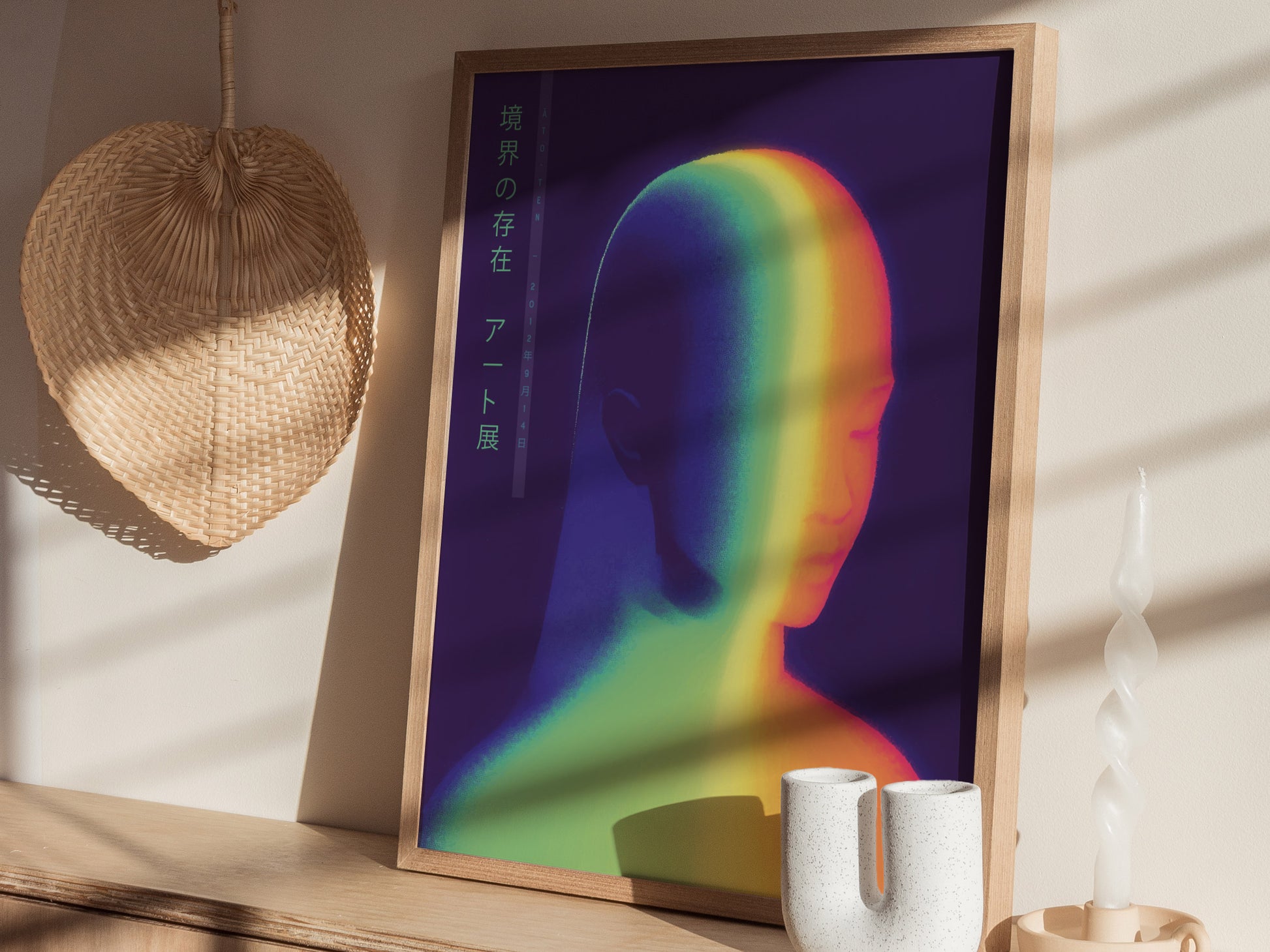 Liminal Being Poster | Trendy Japanese Abstract Neon Wall Art