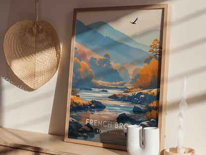 French Broad River Poster | Appalachian Nature Wall Art | Framed or Unframed