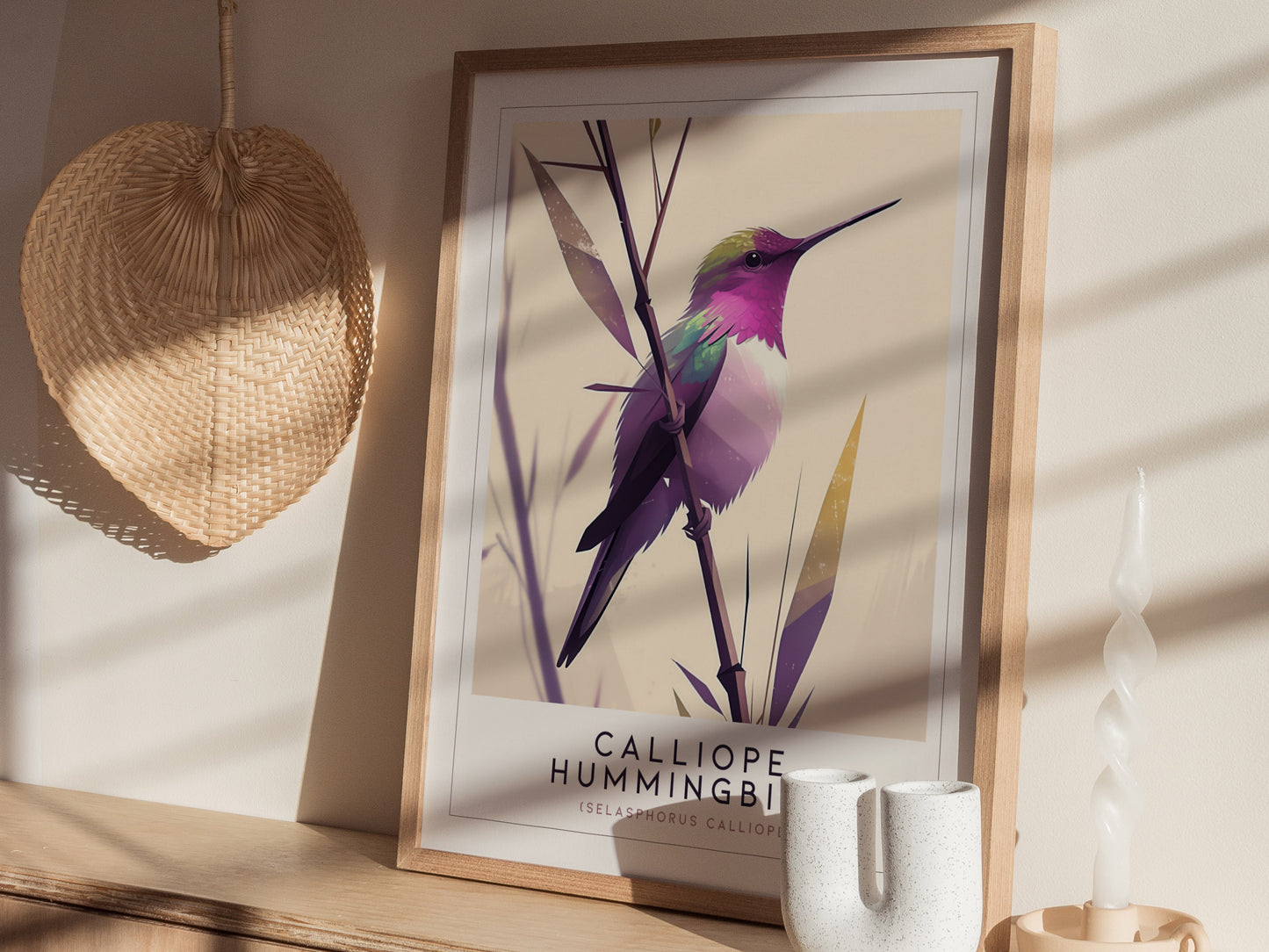 Calliope Hummingbird Audubon Print | Bird Lover Wall Art | Framed or Unframed