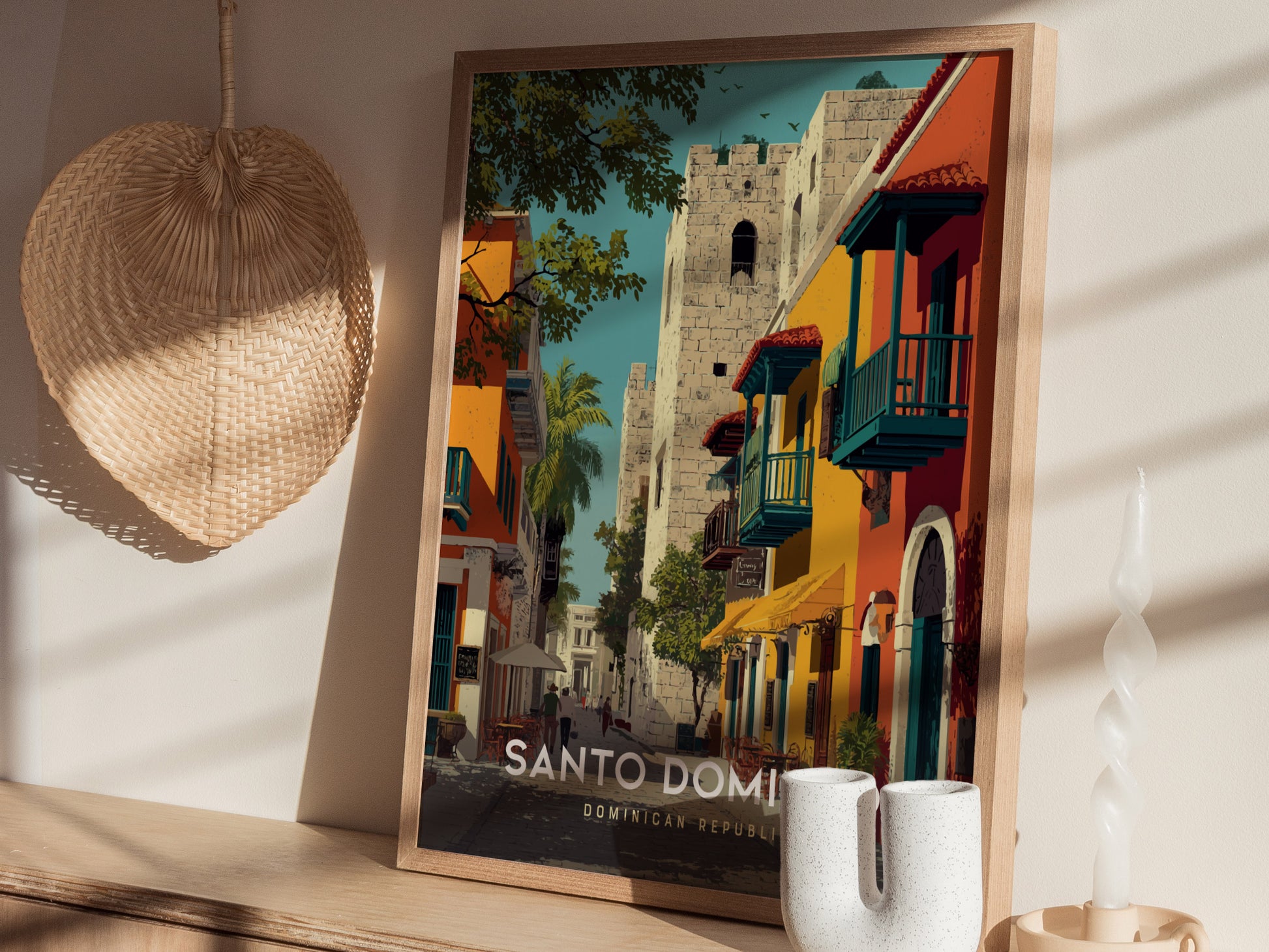 Santo Domingo Poster | Dominican Republic Art | Colonial Zone Decor