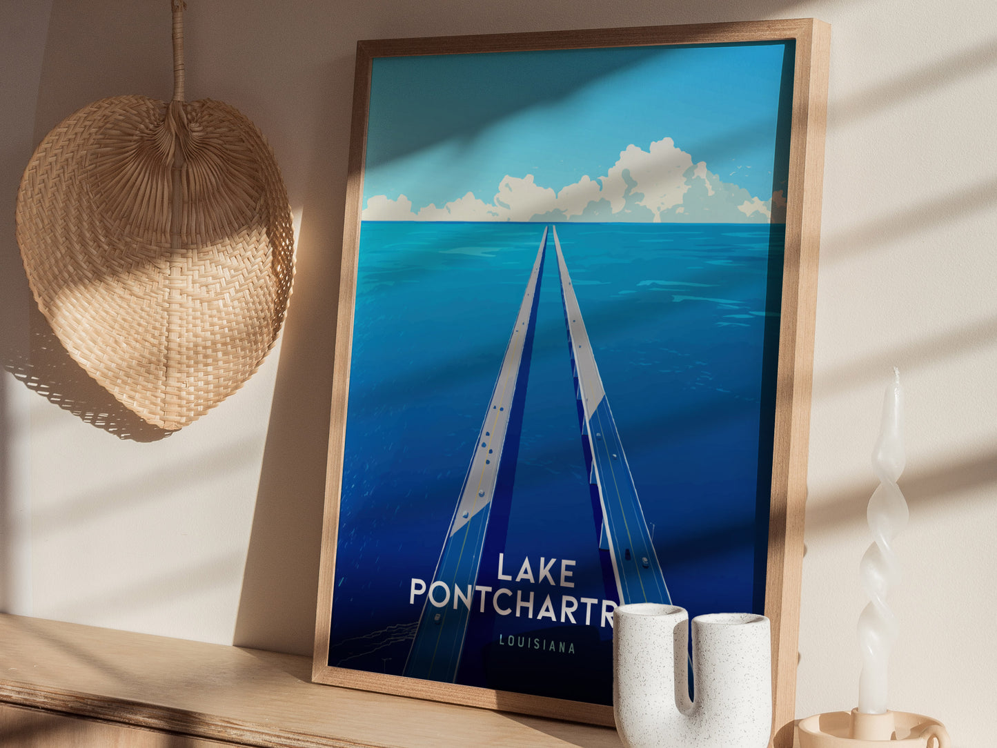 Lake Pontchartrain Poster | Louisiana Coastal Travel Wall Art