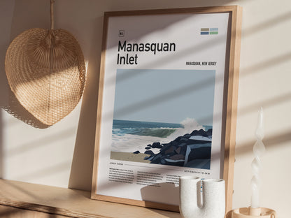 Manasquan Inlet Surf Poster | New Jersey Shore Wall Art