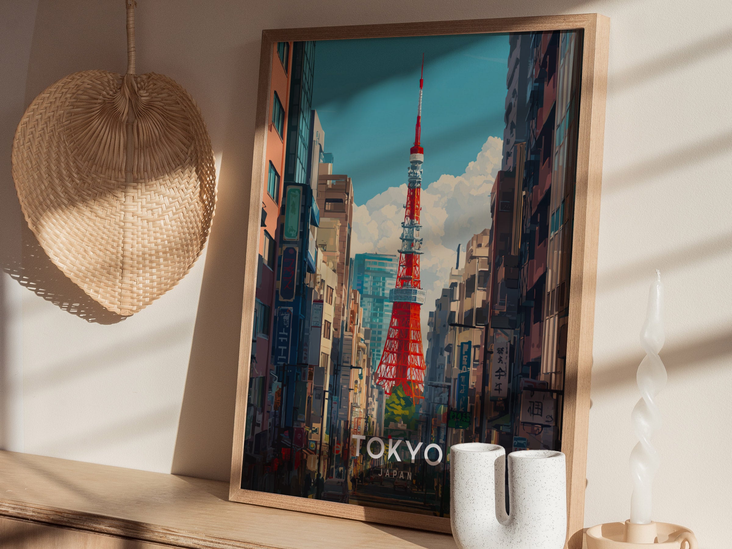 Tokyo Cityscape Poster | Bold Japan Skyline Wall Art Print | Swell