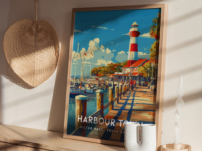 Harbour Town Lighthouse Poster | Hilton Head Island South Carolina Wall Art