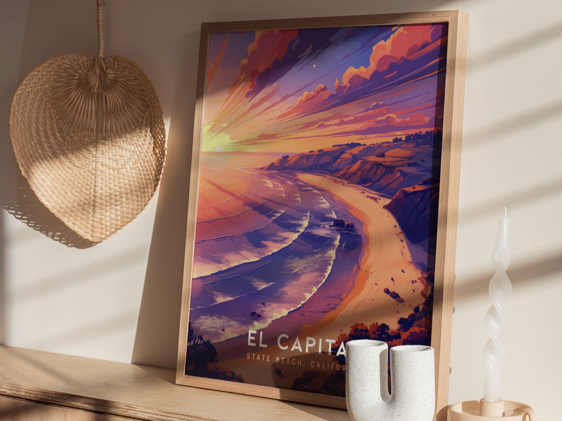 El Capitan State Beach Poster | California Coastal Wall Art | Framed or Unframed