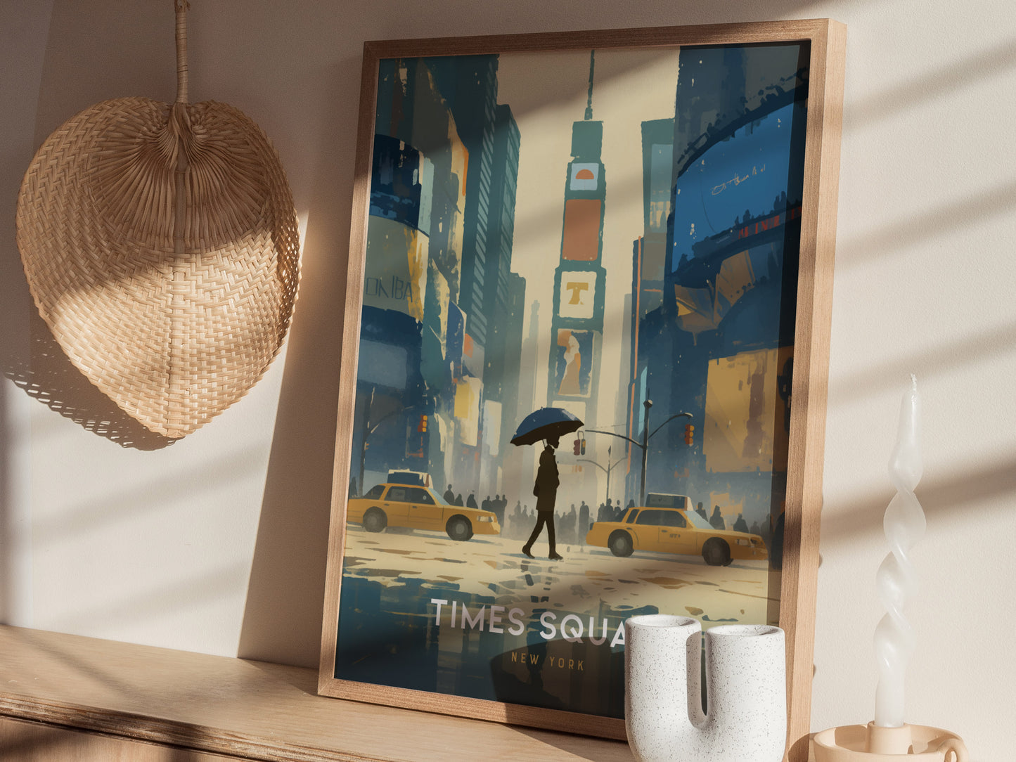 Times Square Poster | New York City Art | NYC Retro Travel Wall Print