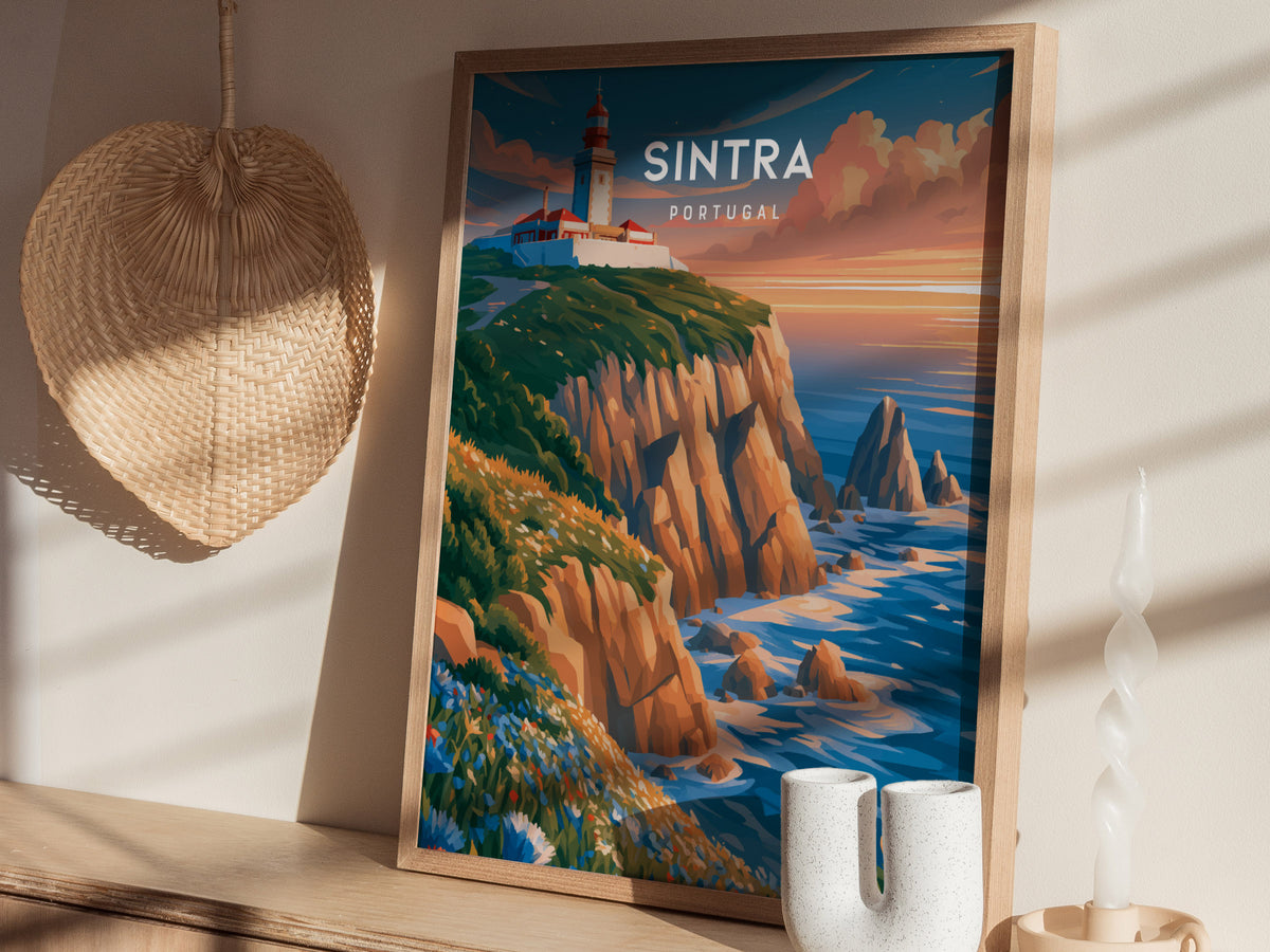 Sintra, Portugal Poster | Enchanted Palace & Misty Hills Wall Art — styled in a modern interior