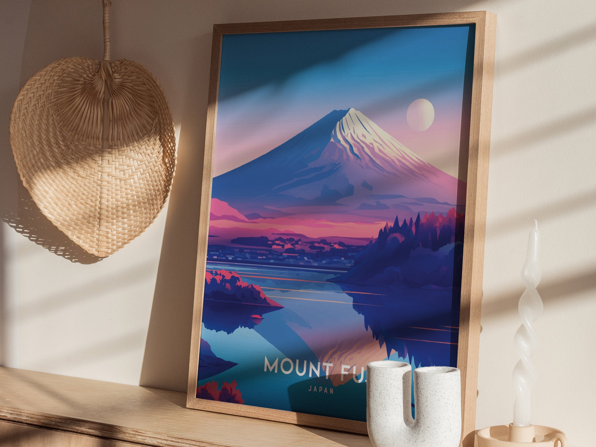 Mount Fuji Travel Poster | Japan Iconic Mountain Wall Art