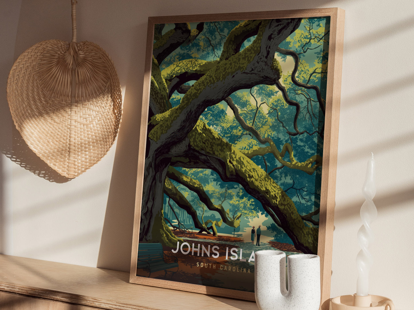 Johns Island Angel Oak Tree Poster | South Carolina Southern Wall Art