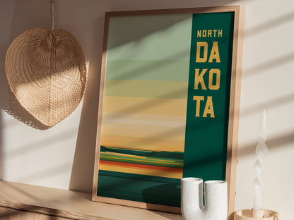 North Dakota Peace Garden State Poster | Badlands Wall Art