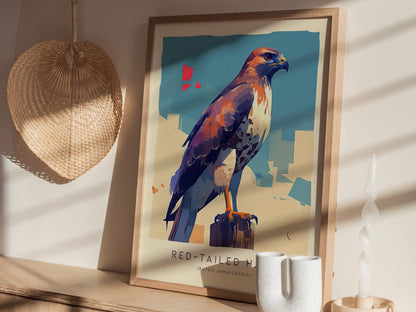 Red-Tailed Hawk Poster | Bird of Prey Art | Wildlife Nature Gift