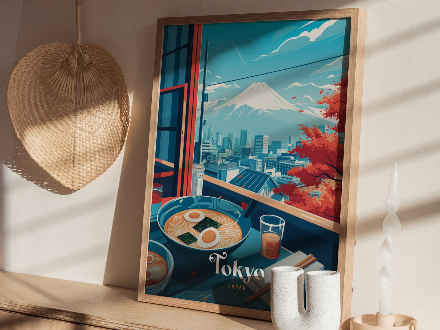 Tokyo Ramen Poster | Japanese Food Wall Art Print | Framed or Unframed