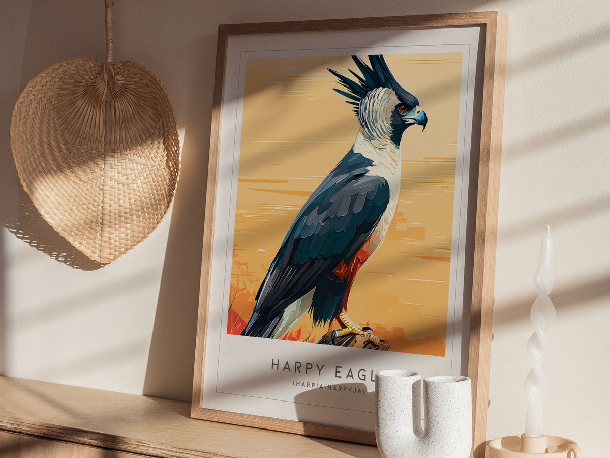 Harpy Eagle, Harpia harpyja Poster | Majestic Raptor Bird Wall Art — styled in a modern interior