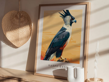 Harpy Eagle, Harpia harpyja Poster | Majestic Raptor Bird Wall Art — styled in a modern interior