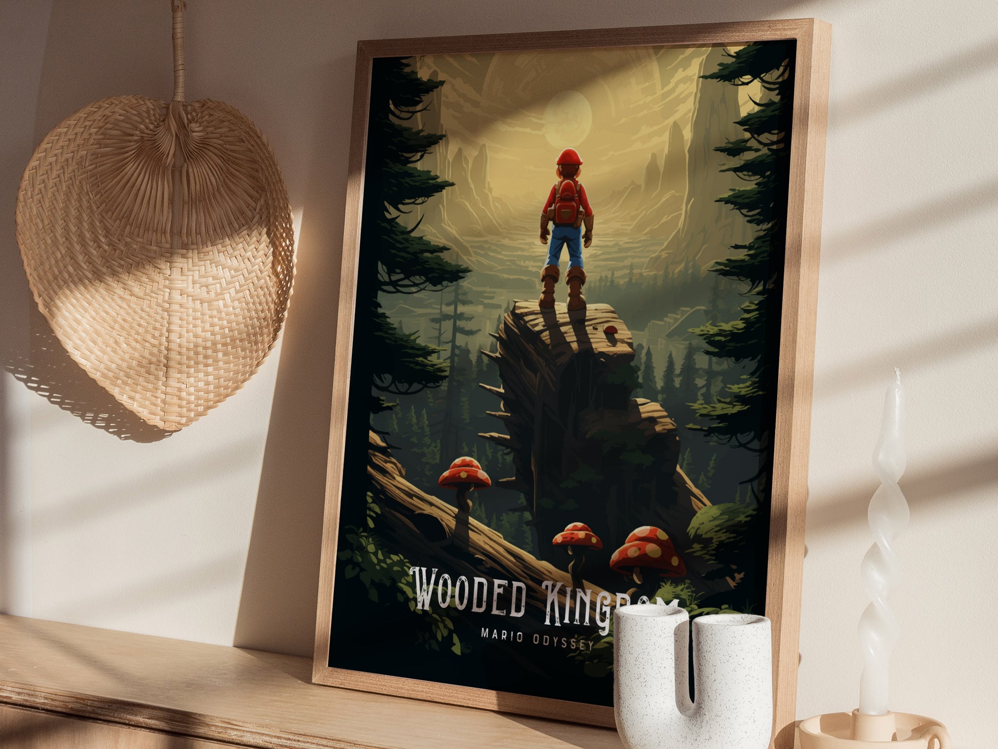 Mario Odyssey Wooded Kingdom Poster | Fan Art Video Game Wall Art