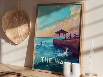 The Wall Poster | Waikiki Beach Art | Oahu Hawaii Local Spot Gift
