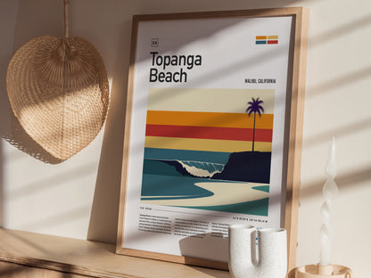 Topanga Beach Poster | Malibu Surf Spot Wall Art Print
