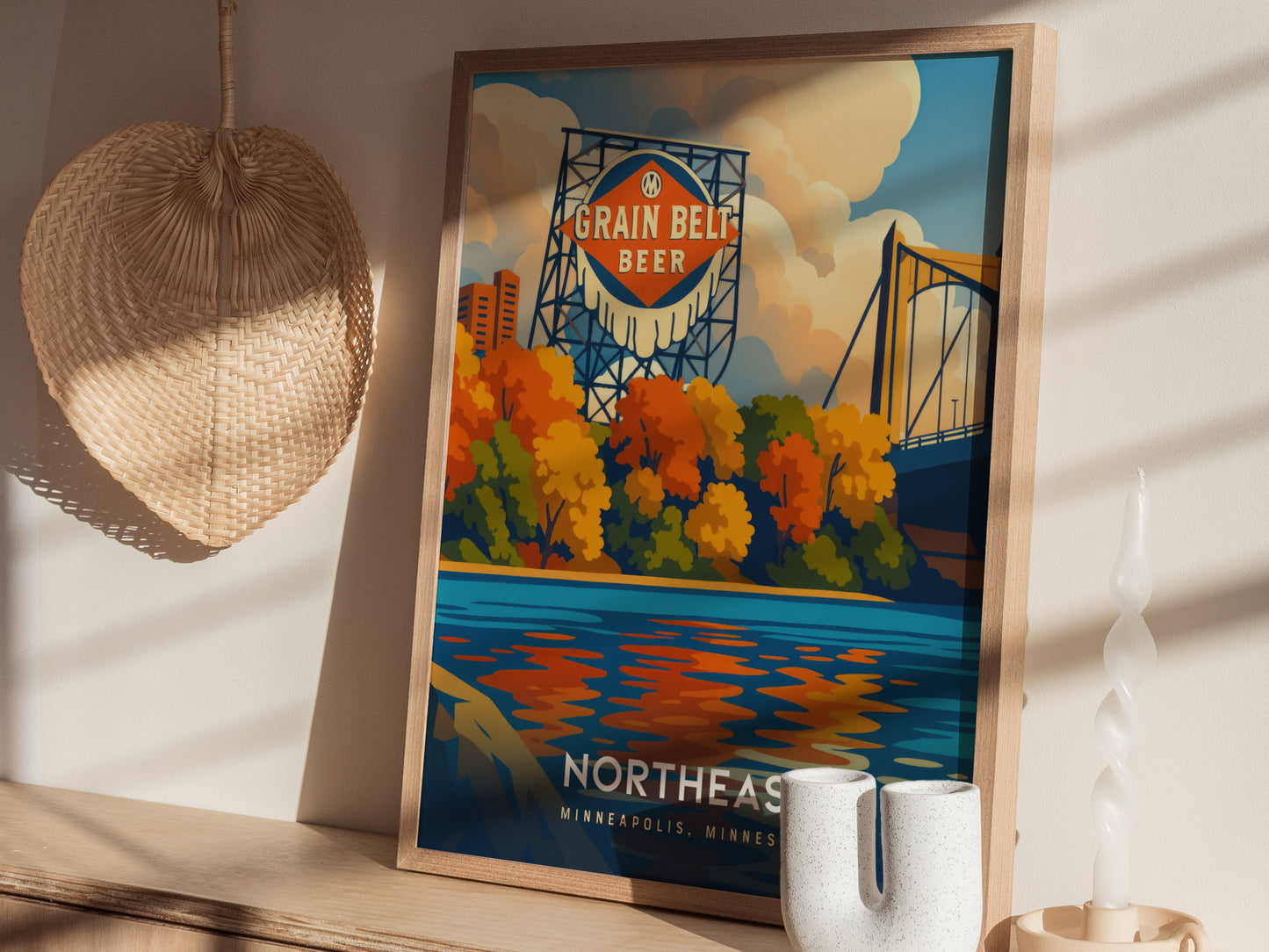 Northeast Minneapolis Poster | Grain Belt Beer Sign Wall Art Print