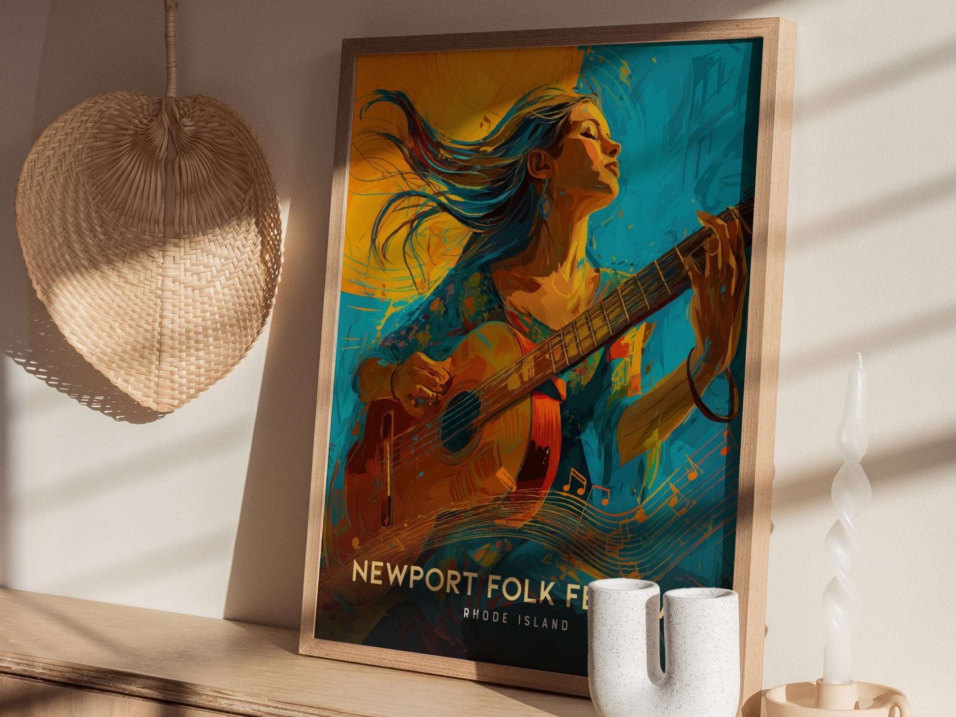 Newport Folk Festival Poster | Rhode Island Music Wall Art Print