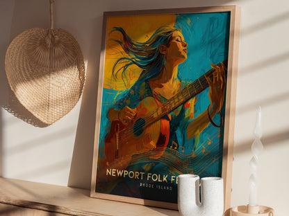 Newport Folk Festival Poster | Rhode Island Music Wall Art Print