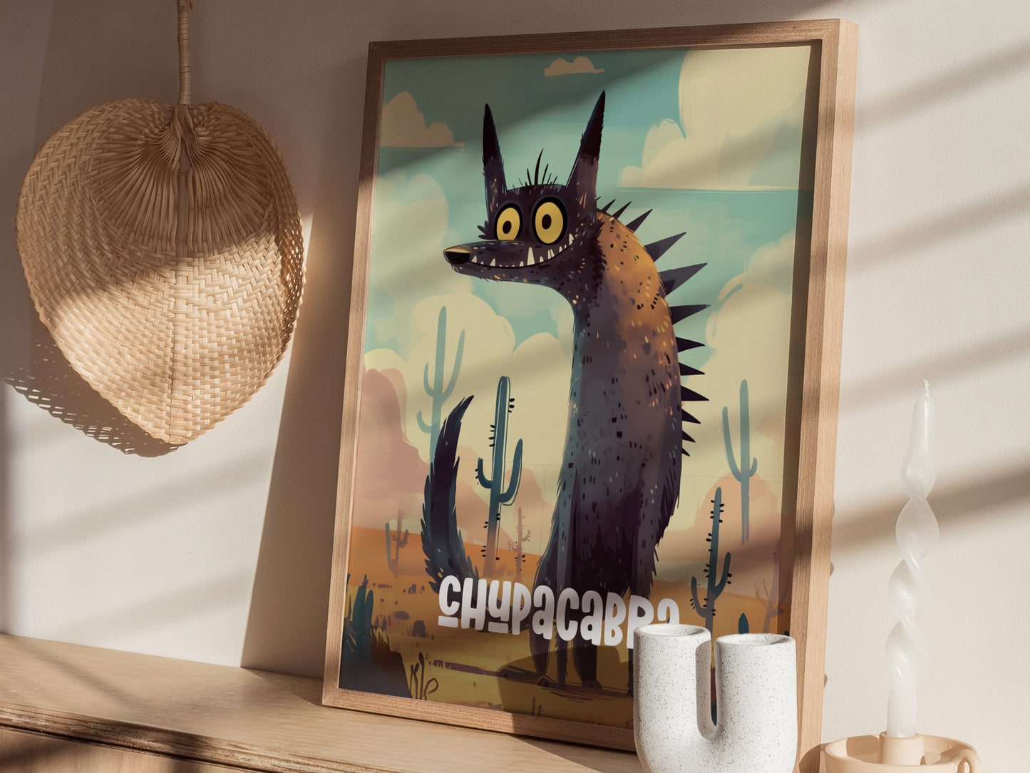 Chupacabra Cute Cryptids Poster | Kids Room Decor Wall Art | Framed or Unframed