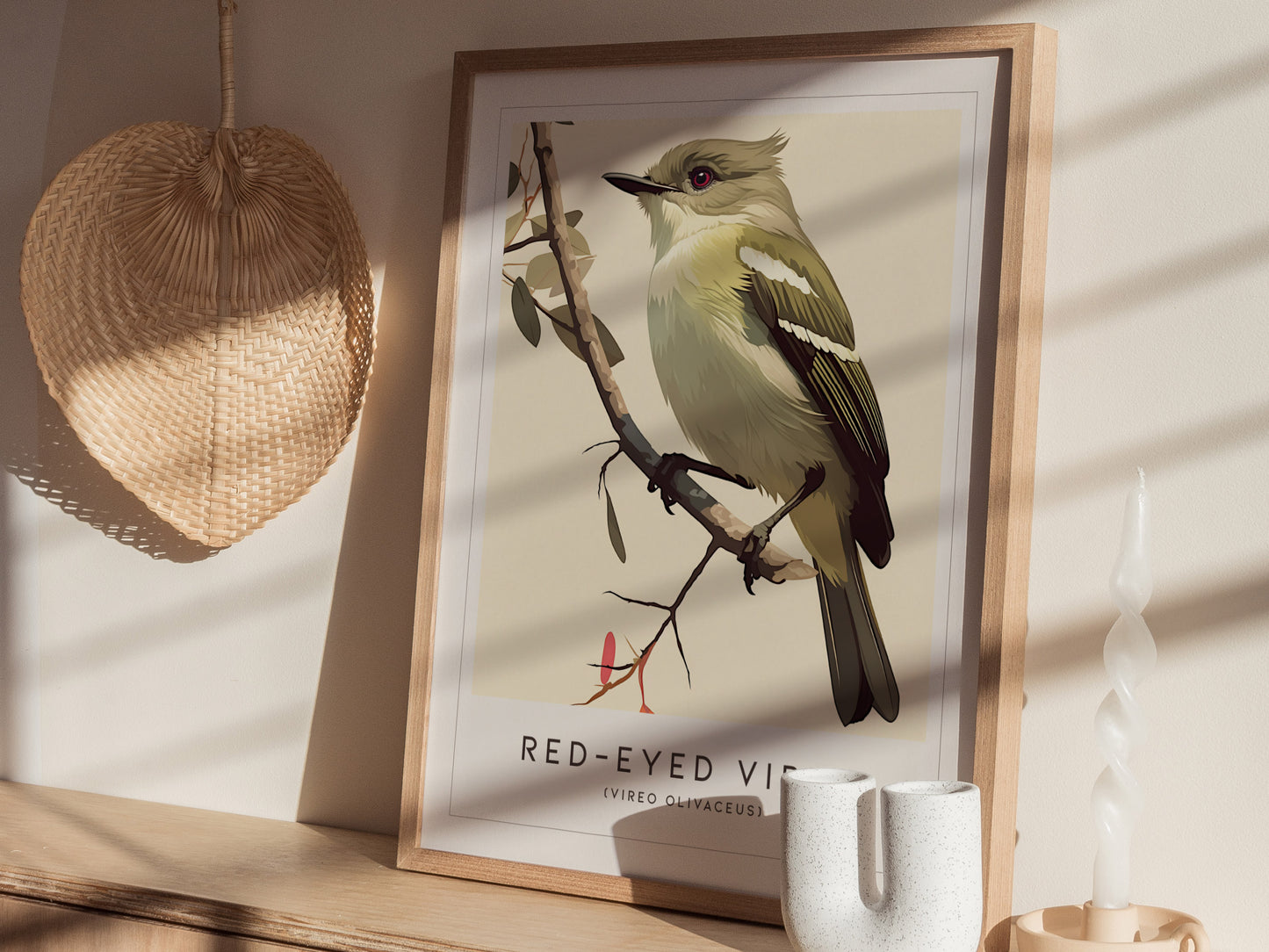 Red-Eyed Vireo Poster | Forest Songbird Wall Art