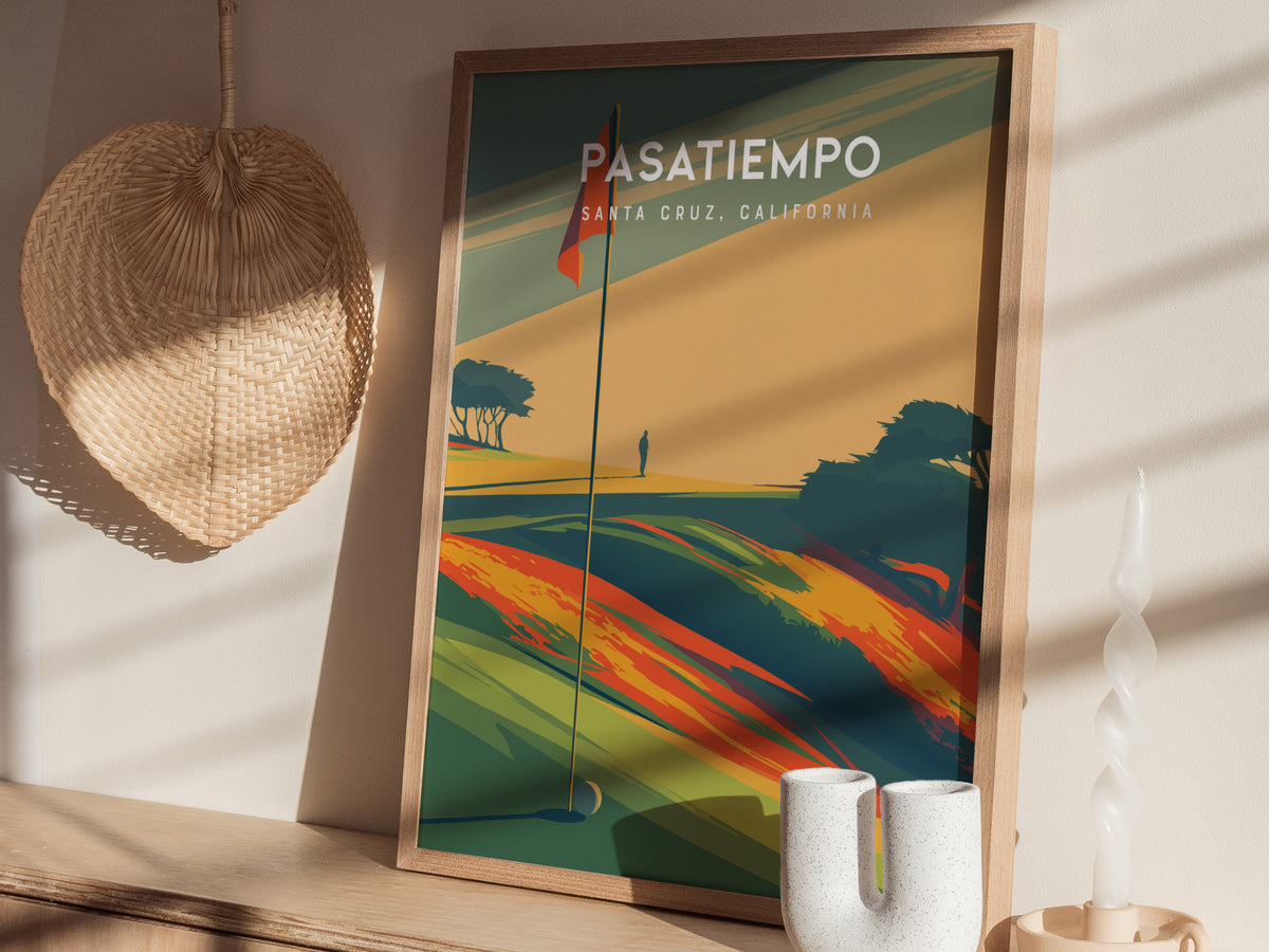 Pasatiempo, Santa Cruz, California Poster | Iconic Links Golfer Gift Wall Art — styled in a modern interior