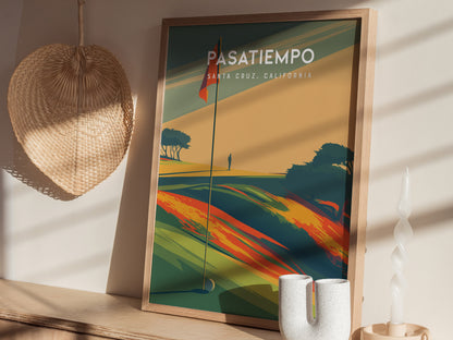 Pasatiempo, Santa Cruz, California Poster | Iconic Links Golfer Gift Wall Art — styled in a modern interior