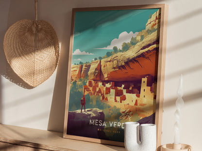 Mesa Verde National Park Poster | Colorado Cliff Dwellings Wall Art