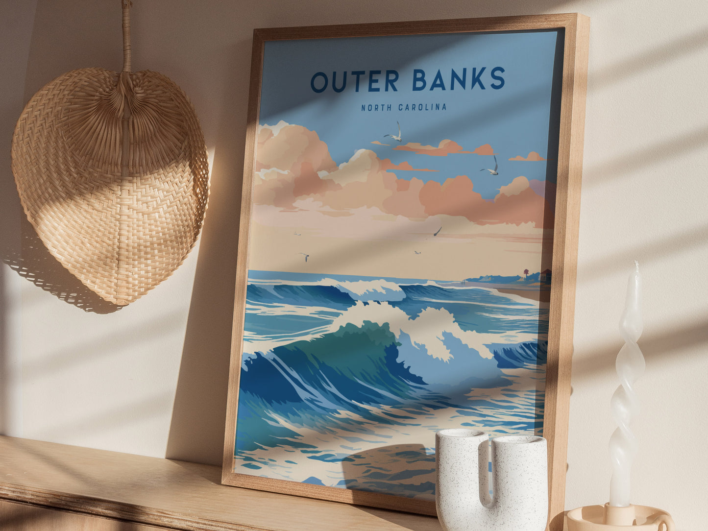 Outer Banks Surf Poster | North Carolina Beach Wall Art Print